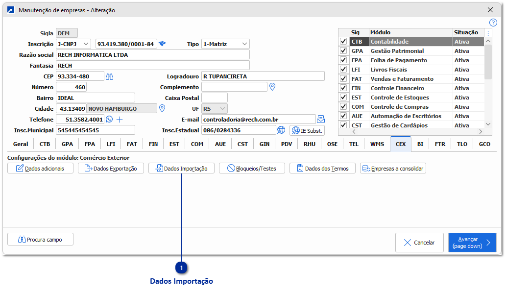 Empresa - Comércio Exterior