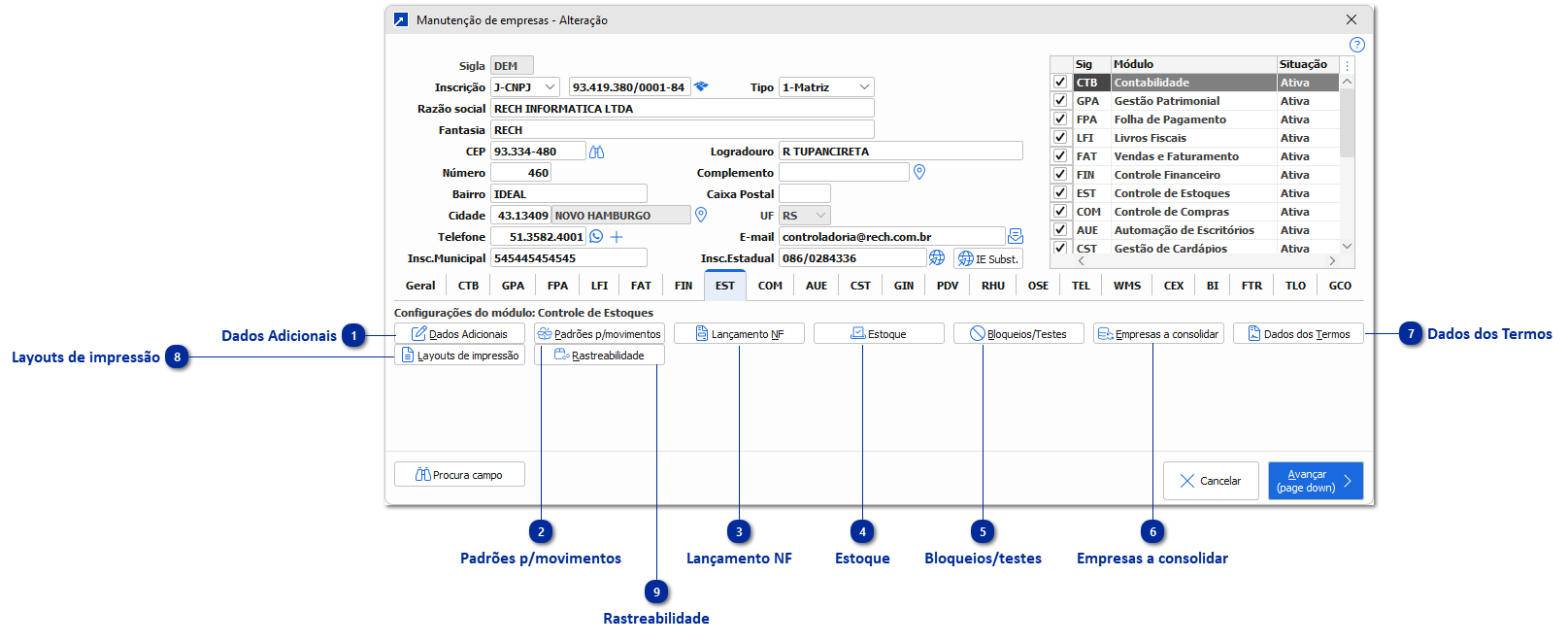 Empresa - Controle de Estoques