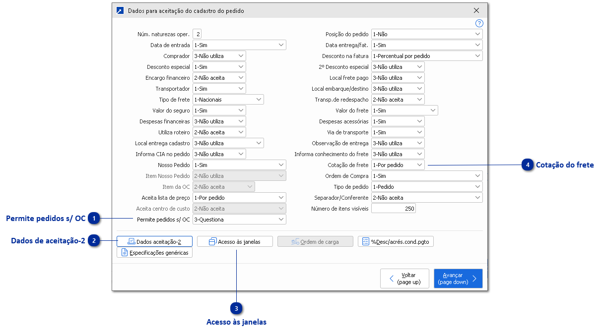 Aceitação para cadastro