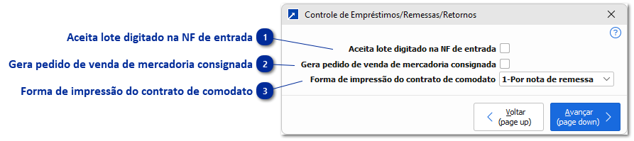 Controle de Empréstimos/Remessas/Retornos