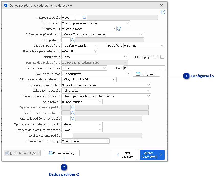 Padrões para cadastro