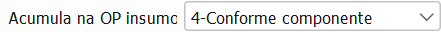 21. Acumula na OP insumos