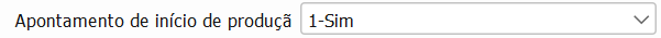 4. Apontamento de início de produção