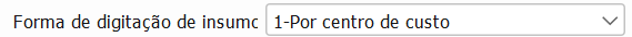 5. Forma de digitação de insumos