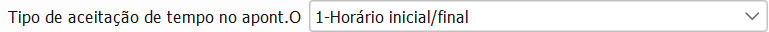 17. Tipo de aceitação de tempo no apont.OP