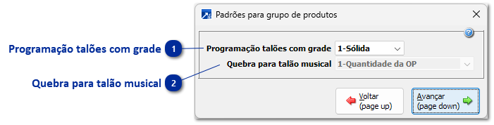 Padrões para grupo produtos