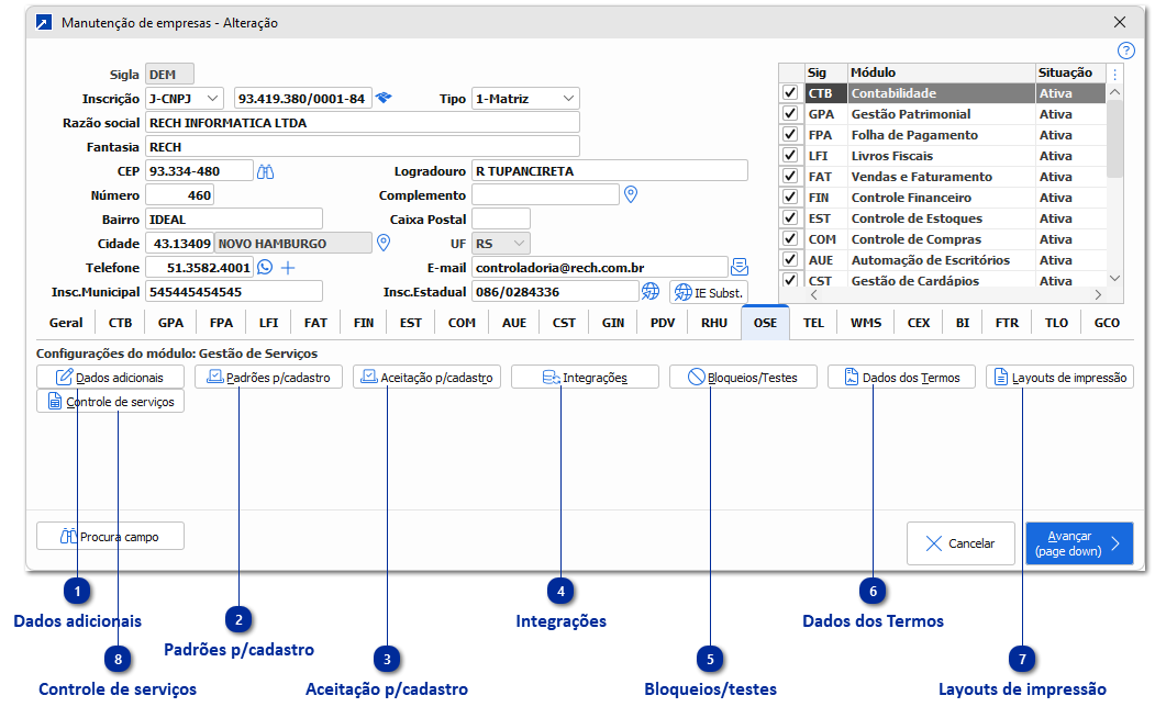 Empresa - Gestão de Serviços