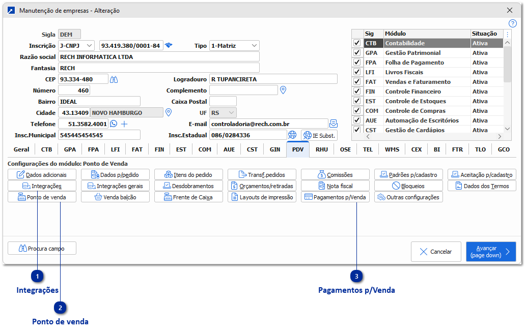 Empresa - Ponto de Venda