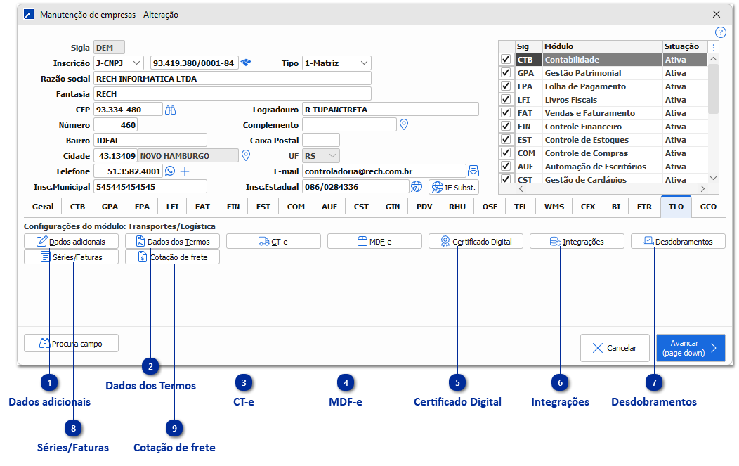 Empresa - Transportes e Logística