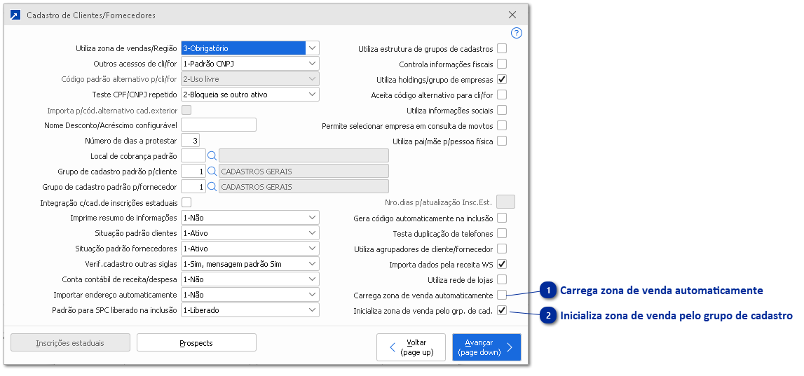 Cadastro Clientes/Fornecedores
