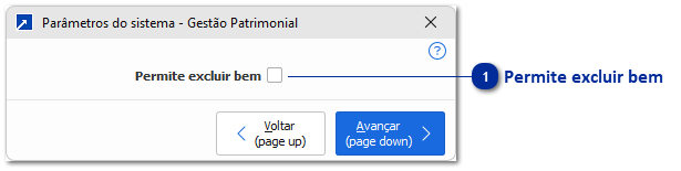 Parâmetros - Gestão Patrimonial