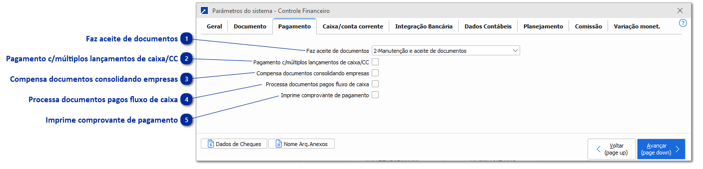 Parâmetros - Controle Financeiro