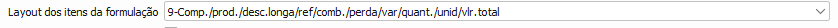 29. Layout dos itens da formulação