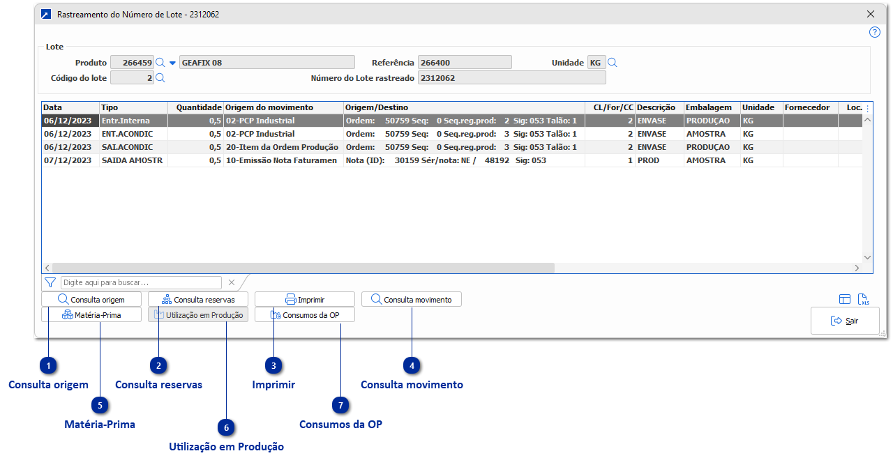 Rastreamento de Lote/Série
