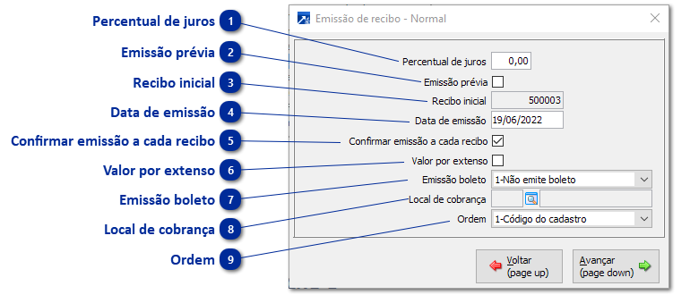 Recibos de Serviços em Formulário Normal