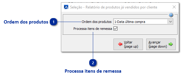 Relatório de Produtos já Vendidos por Cliente