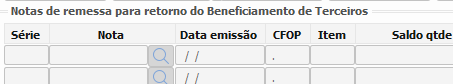 9. Notas de remessa para retorno