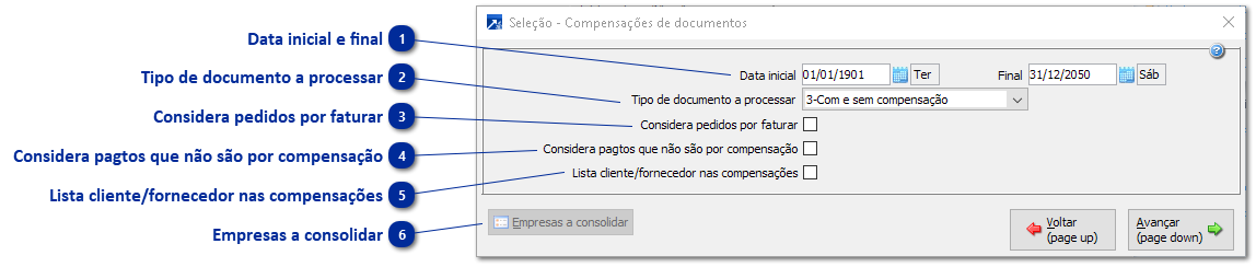 Relatório de Compensações Documentos