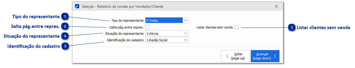 Relatório de venda por Vendedor/cliente