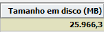 2. Tamanho em Disco