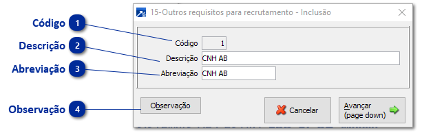 Requisitos de Recrutamento