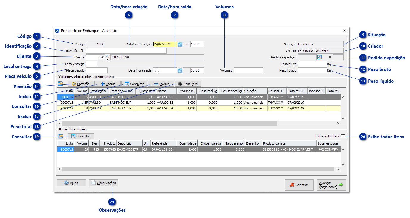 Romaneio de Embarque