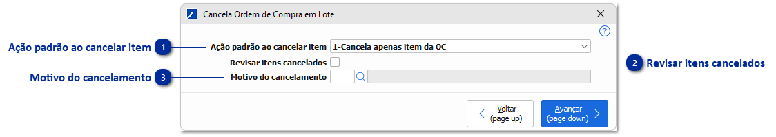 Cancela Ordem de Compra em Lote