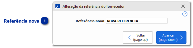 Alteração da Referência do Fornecedor