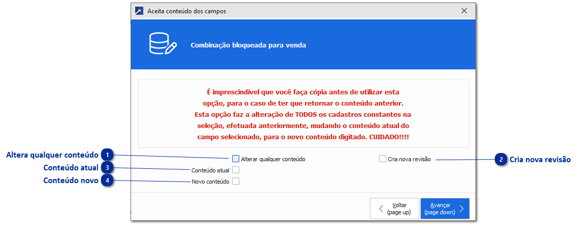 Seleção de conteúdo