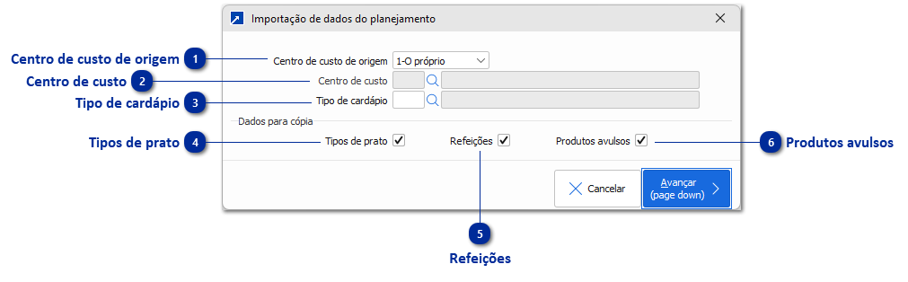 Importação de Dados do Planejamento