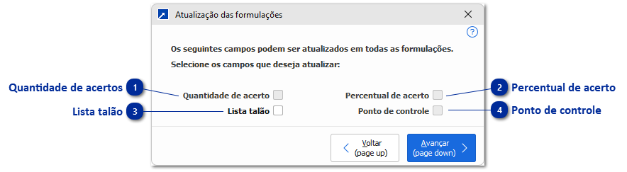 Atualização das formulações