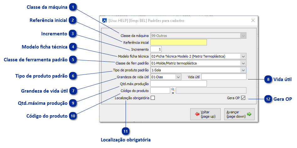 Padrões para Cadastro