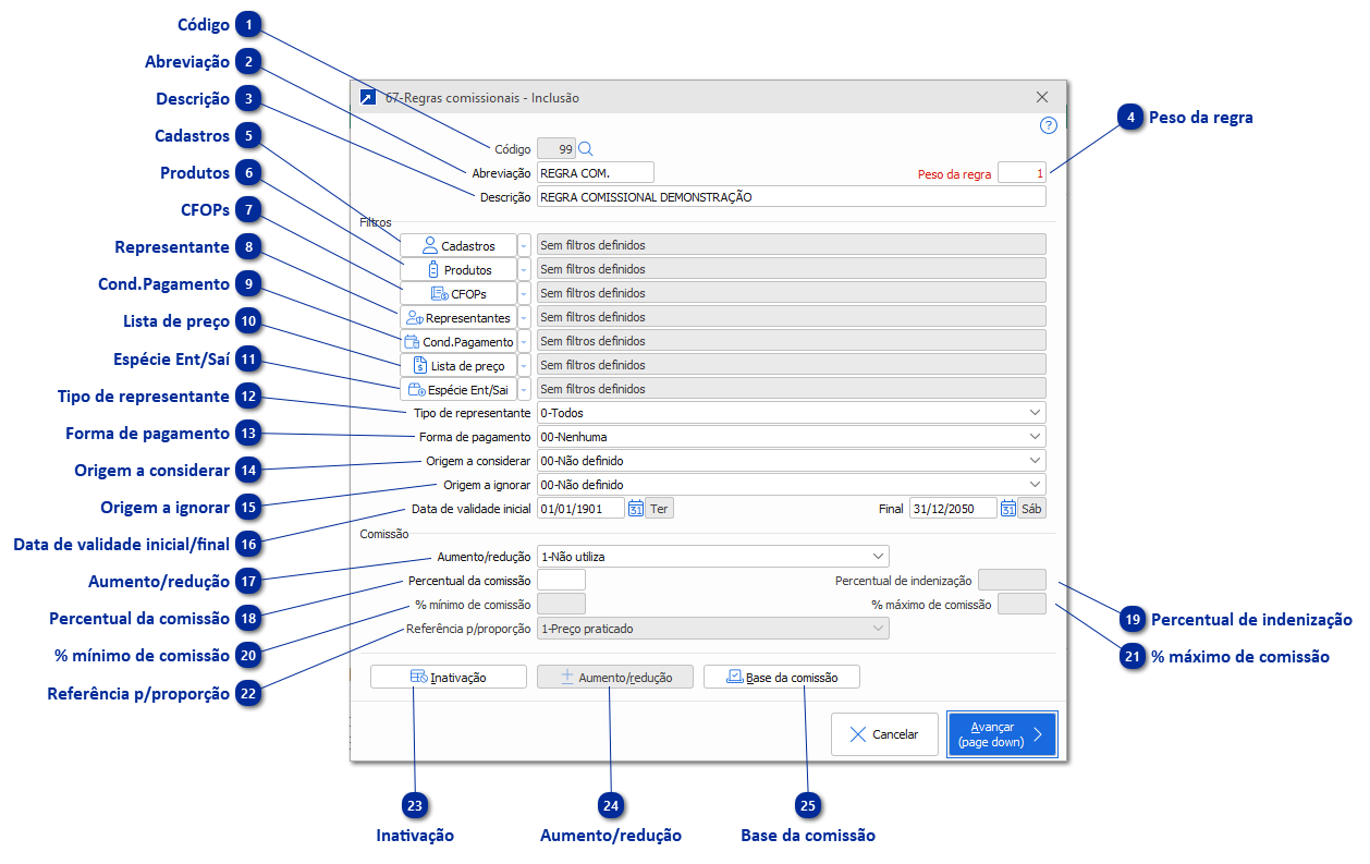 67 - Regras Comissionais