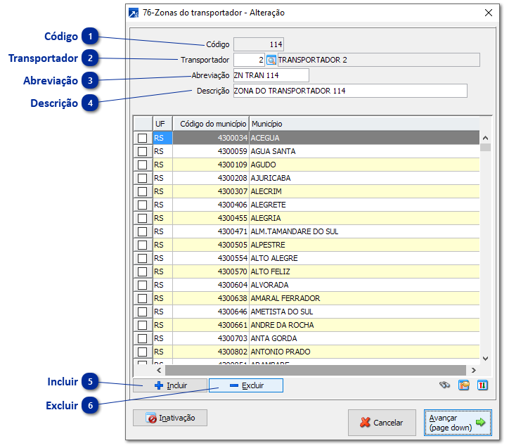 76 - Zonas do Transportador