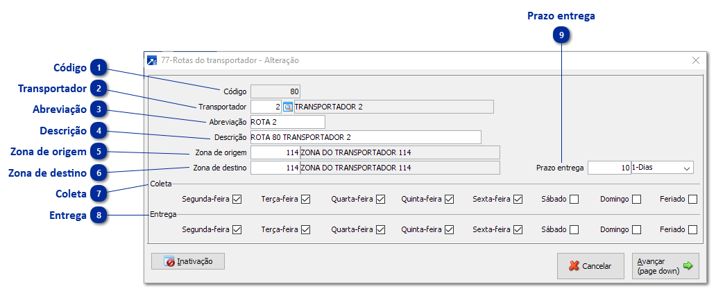 77 - Rotas do Transportador