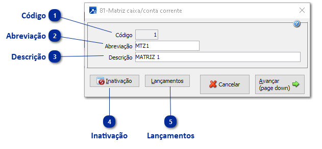 81 - Matriz de Caixa/Conta Corrente