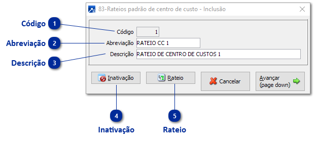 83 - Rateios Padrões de Centro de Custos