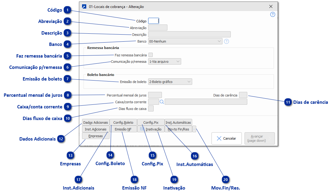 01 - Locais de Cobrança