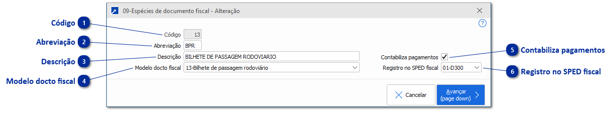 09 - Espécie de Documento Fiscal