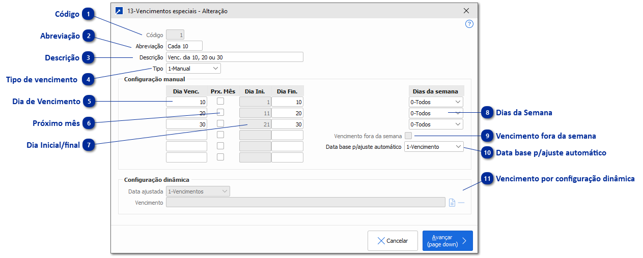 13 - Vencimentos Especiais