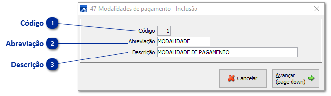 47 - Modalidades de Pagamento