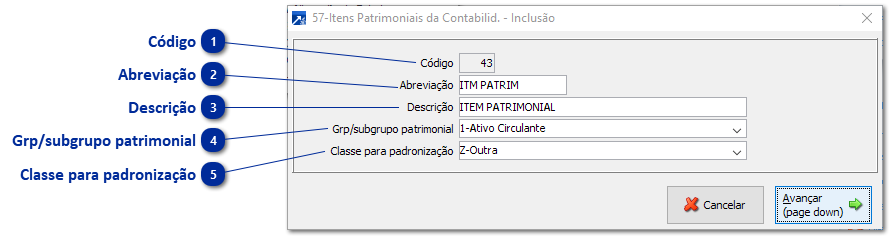 57 - Itens Patrimoniais da Contabilidade