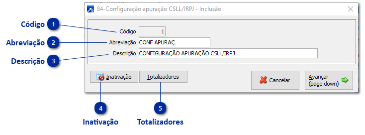 84 - Configurações apuração CSLL/IRPJ