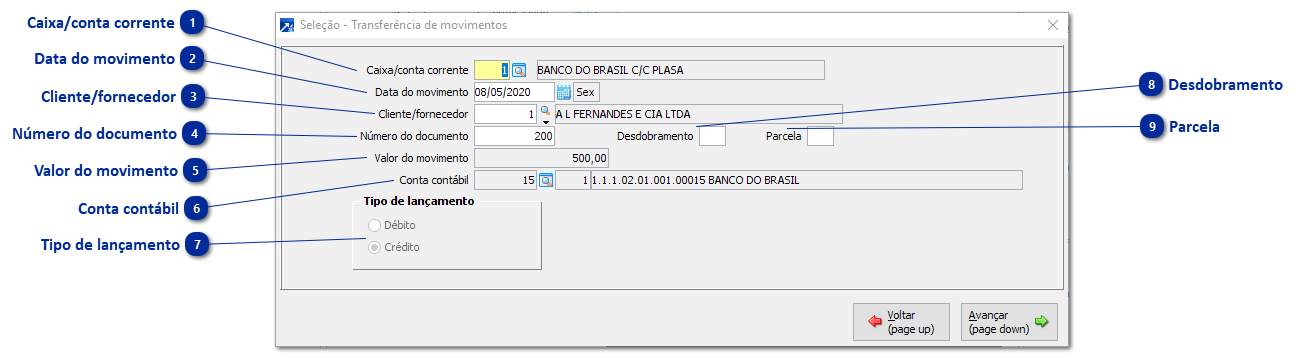 Transferência de Movimentos