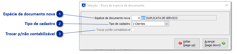 Troca Espécie de Documento