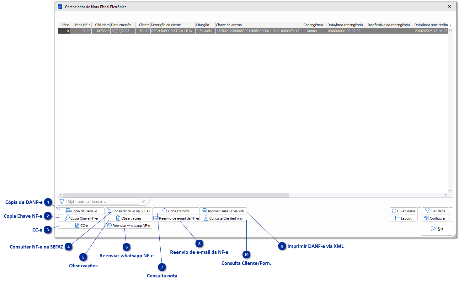 Visualizar NF-e emitidas e Reimprimir DANF-e 